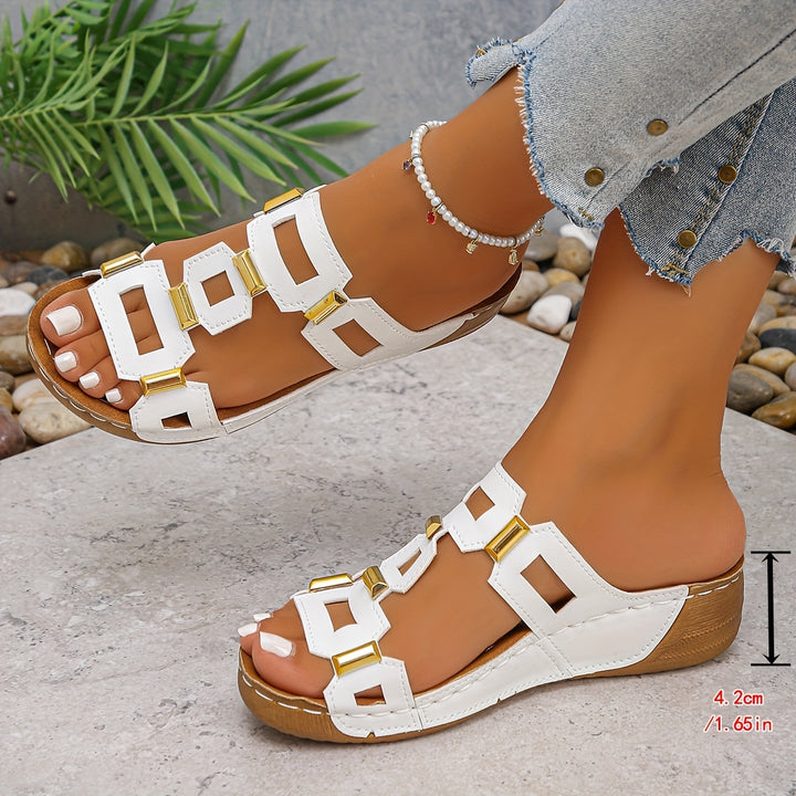 Halia™ | Orthopedic Chain-Detail Slide Sandal