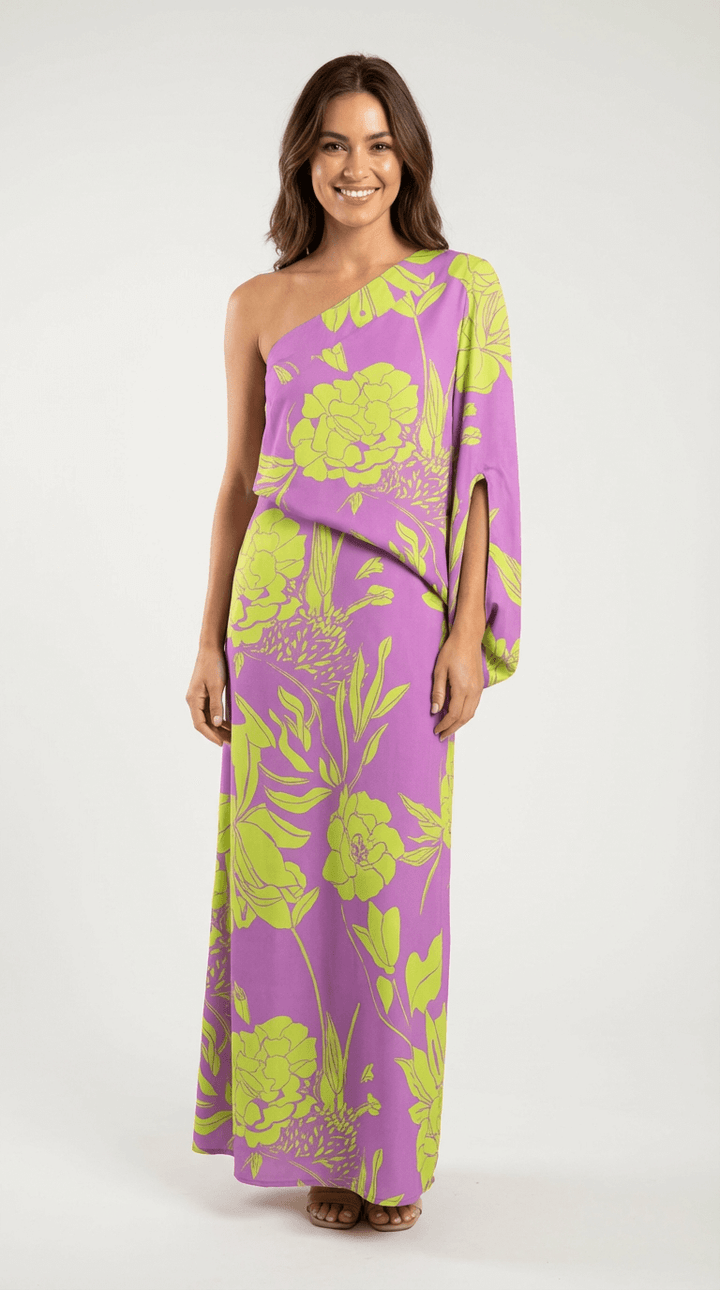 Rosie One-Shoulder Printed Maxi Dress