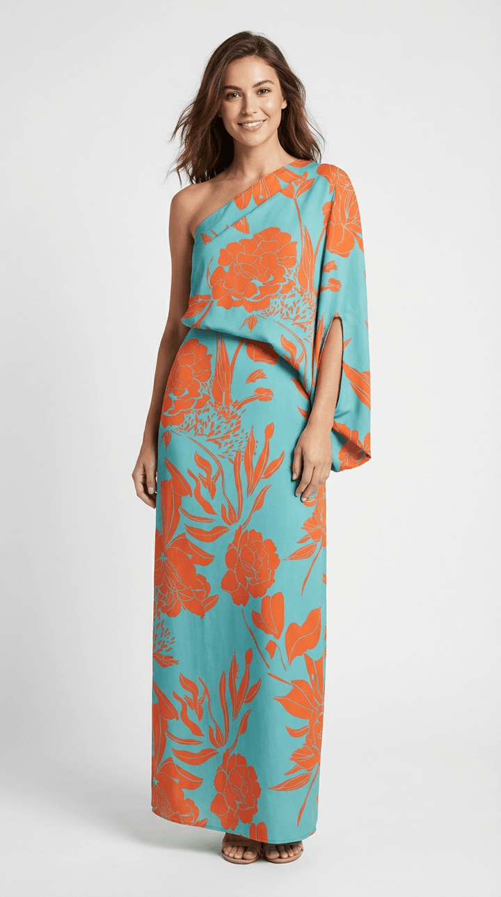 Rosie One-Shoulder Printed Maxi Dress