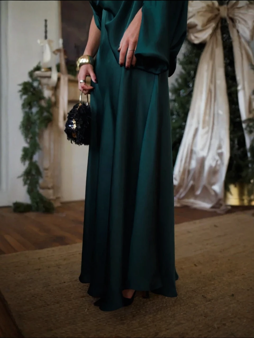 Alfy™ - Convertible Top with Draping and Maxi-Length A-Line Skirt
