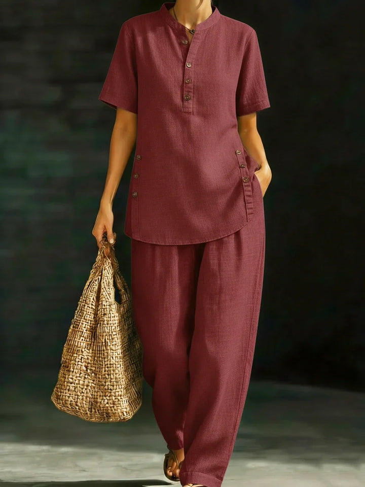 Serena™ | Classic Button Detail Two-Piece Set