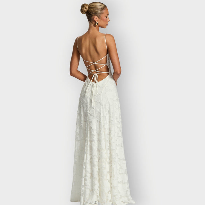 Maevira | Elegant Strapless Floral Evening Velvet Gown