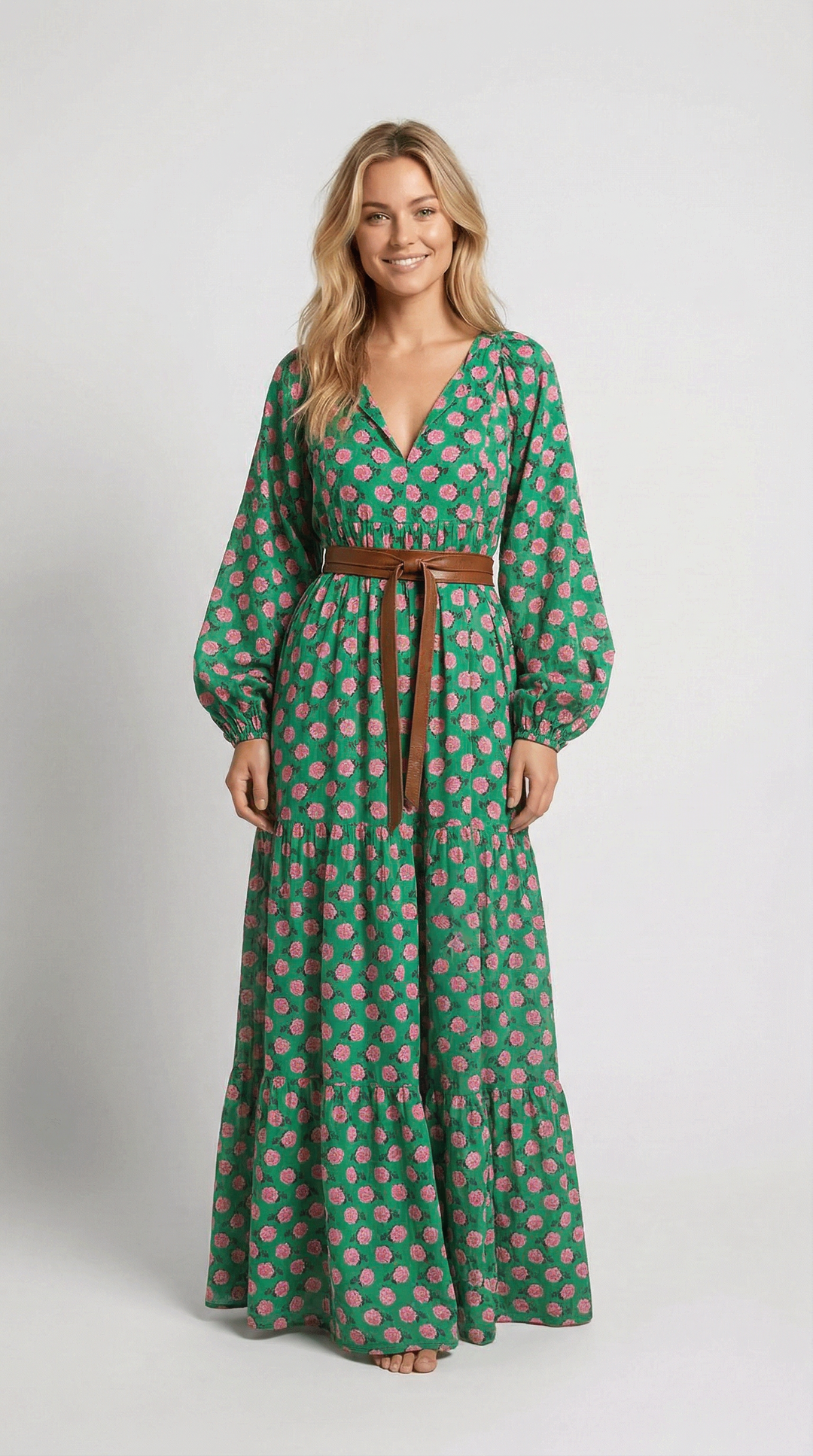 Fabulous Time Puff Sleeve Tiered Midi Dress