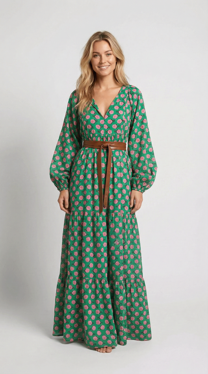Fabulous Time Puff Sleeve Tiered Midi Dress