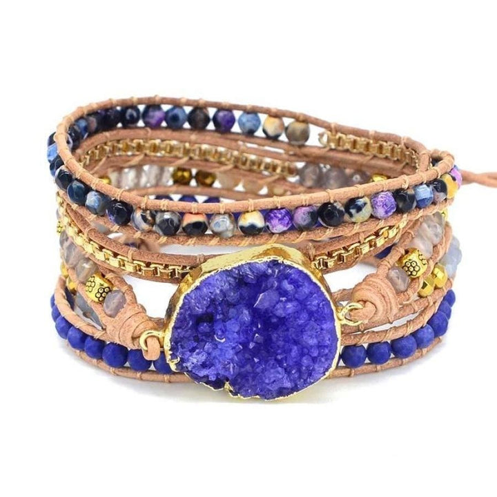 Sandra | Handmade Blue Druzy Beaded Wrap