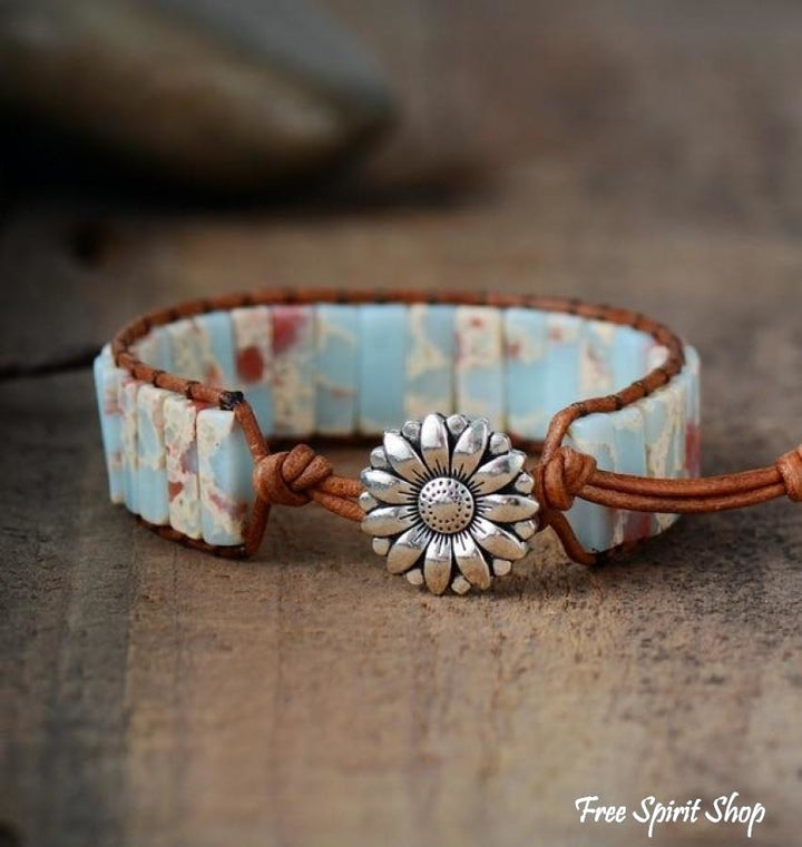 Sienna | Handmade Blue Shoushan Stone Leather