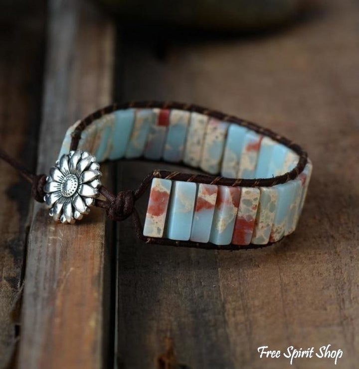 Sienna | Handmade Blue Shoushan Stone Leather