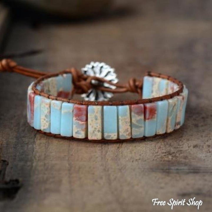 Sienna | Handmade Blue Shoushan Stone Leather