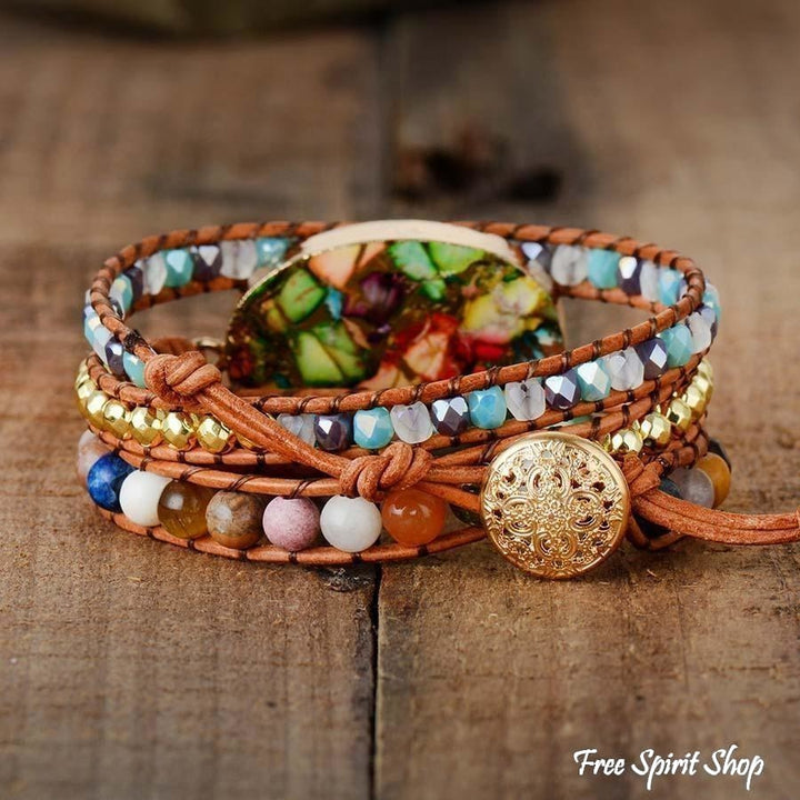 Beatrice | Handmade Color Splash Jasper Wrap