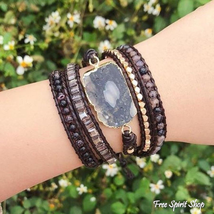 Dawn | Handmade Dark Ocean Agate Gemstone