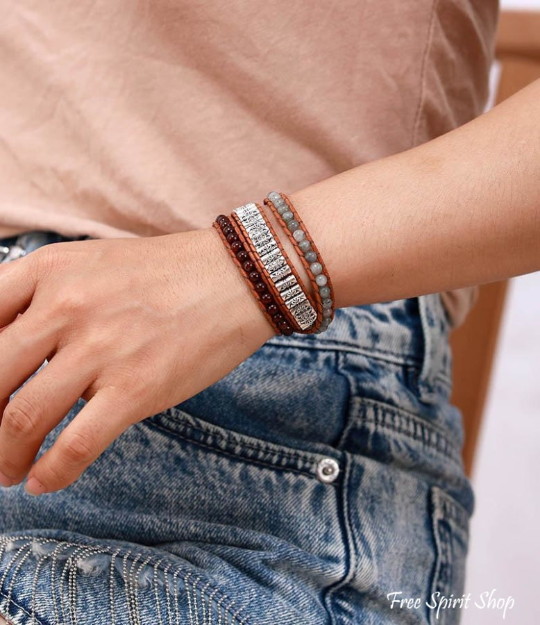 Mia | Handmade Garnet & Labradorite Bead