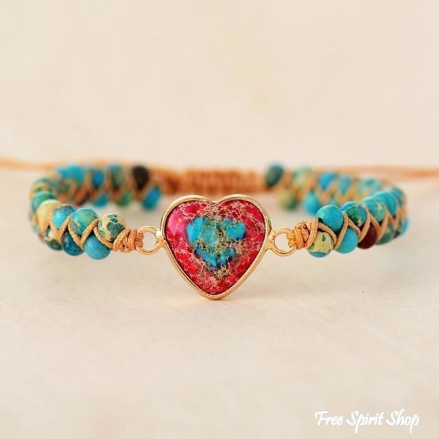 Chloe | Handmade Imperial Jasper Heart Beaded