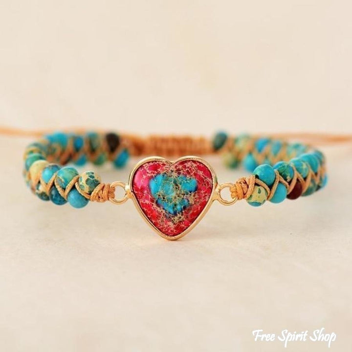 Chloe | Handmade Imperial Jasper Heart Beaded