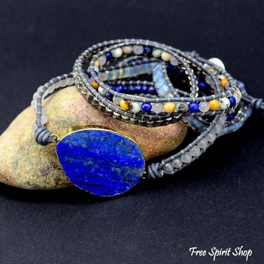 Joanna | Handmade Lapis Lazuli Stone Leather