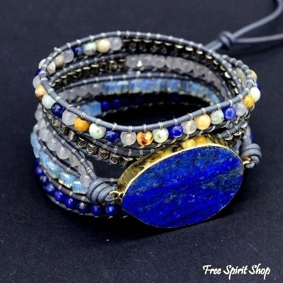 Joanna | Handmade Lapis Lazuli Stone Leather