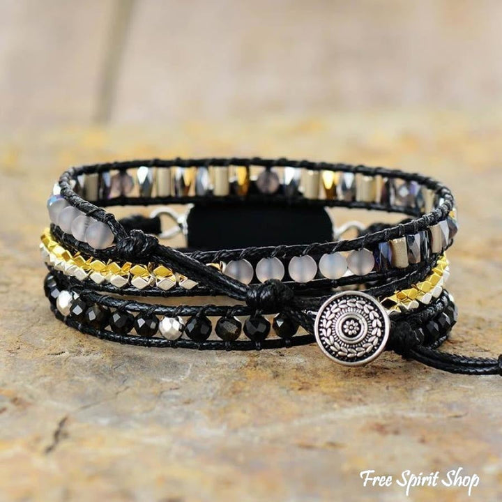 Lucia | Handmade Natural Black Onyx Wrap