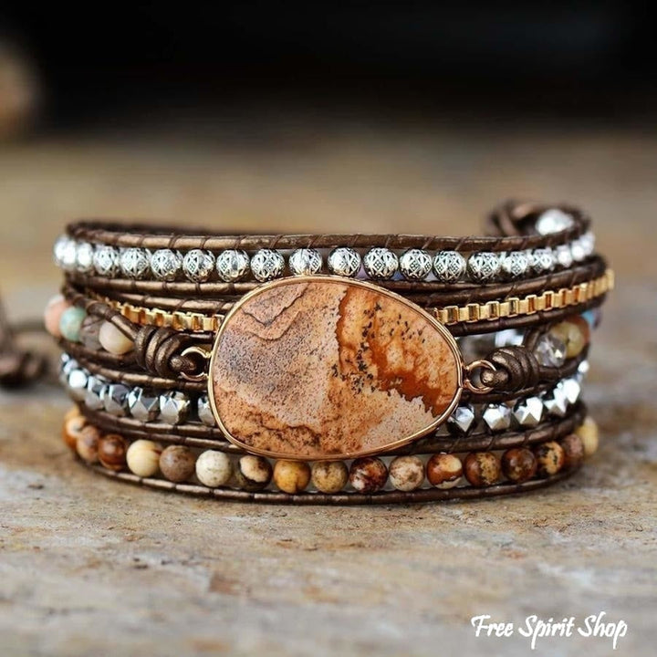 Jane | Handmade Natural Earthy Jasper Wrap