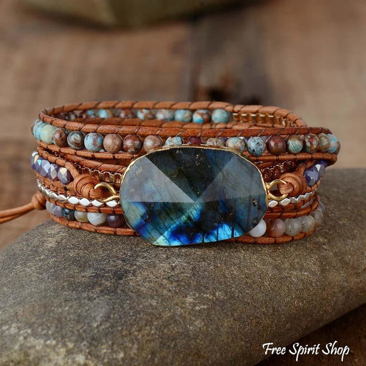 Amara | Handmade Natural Labradorite Agate &