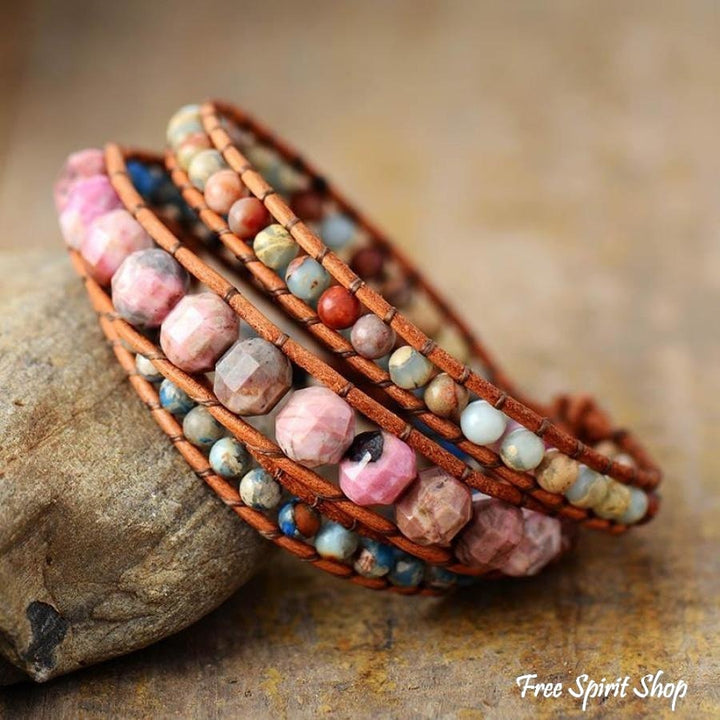 Ingrid | Handmade Natural Faceted Rhodonite &
