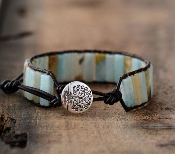 Adriana | Amazonite Stone & Leather Tree