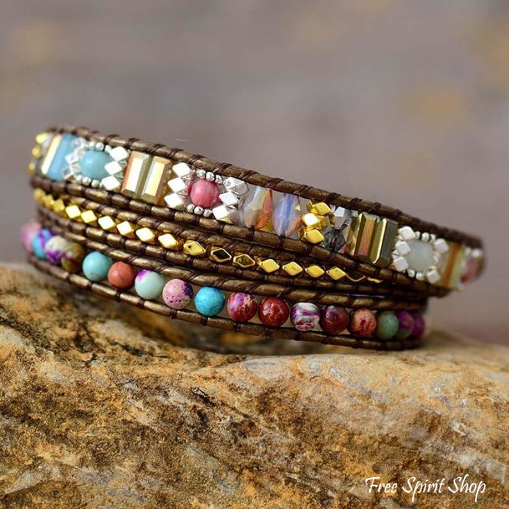 Cora | Handmade Purple Jasper Bronze Wrap