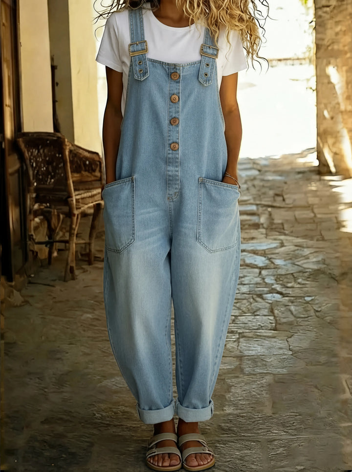 Juul | Denim Jumpsuit with Adjustable Straps