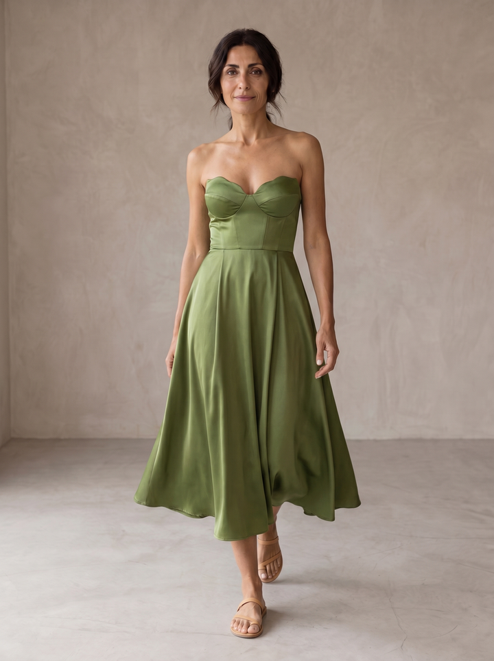Zoe | Strapless Midi Dress