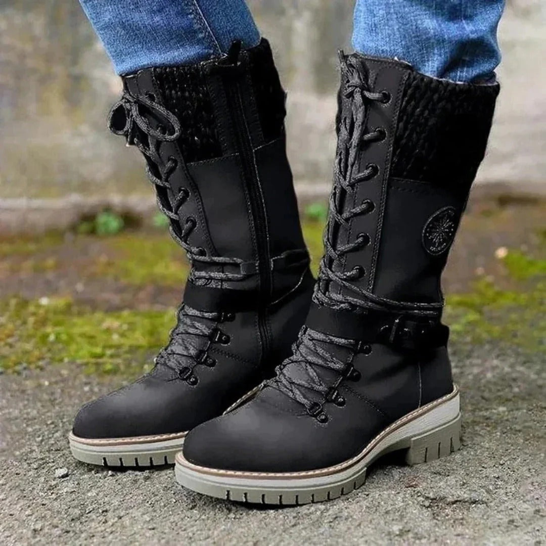 Cath™ | Women’s Knee-High Boots – Lace-Up Front