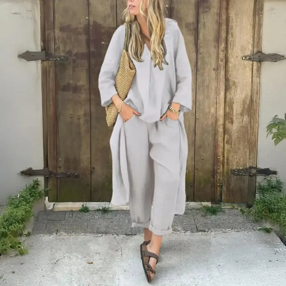 Lucia™ | Relaxed Long Vest and Wide-Leg Trousers Two-Piece Set