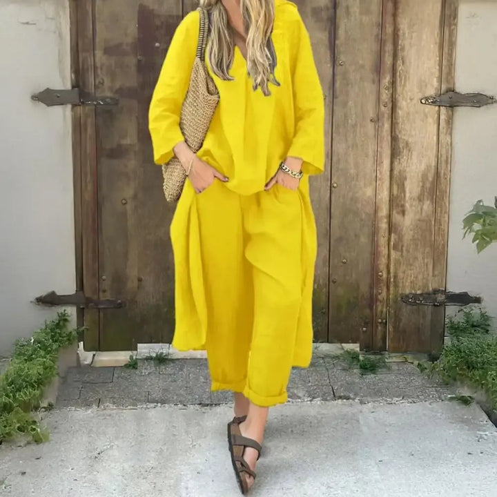 Lucia™ | Relaxed Long Vest and Wide-Leg Trousers Two-Piece Set