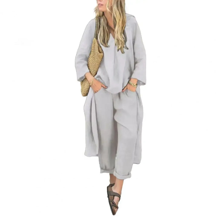 Lucia™ | Relaxed Long Vest and Wide-Leg Trousers Two-Piece Set