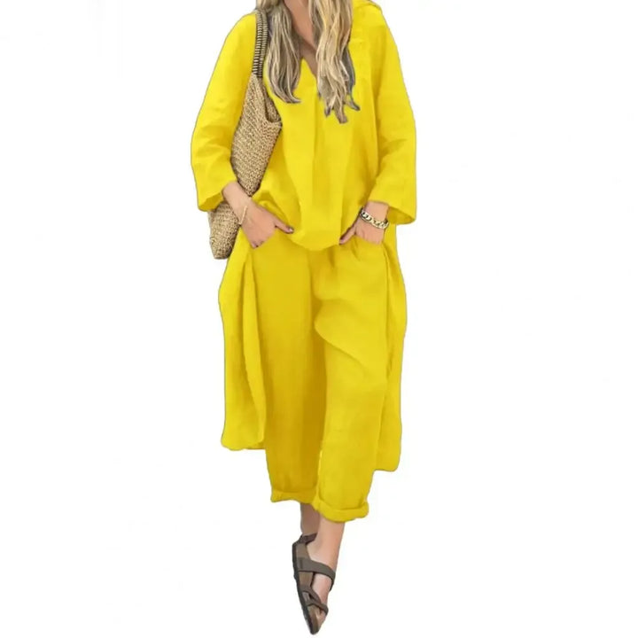 Lucia™ | Relaxed Long Vest and Wide-Leg Trousers Two-Piece Set