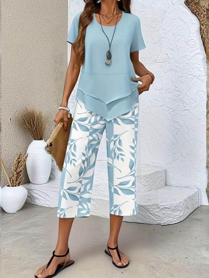 Avery™ | Casual Leaf Print Two Piece Set