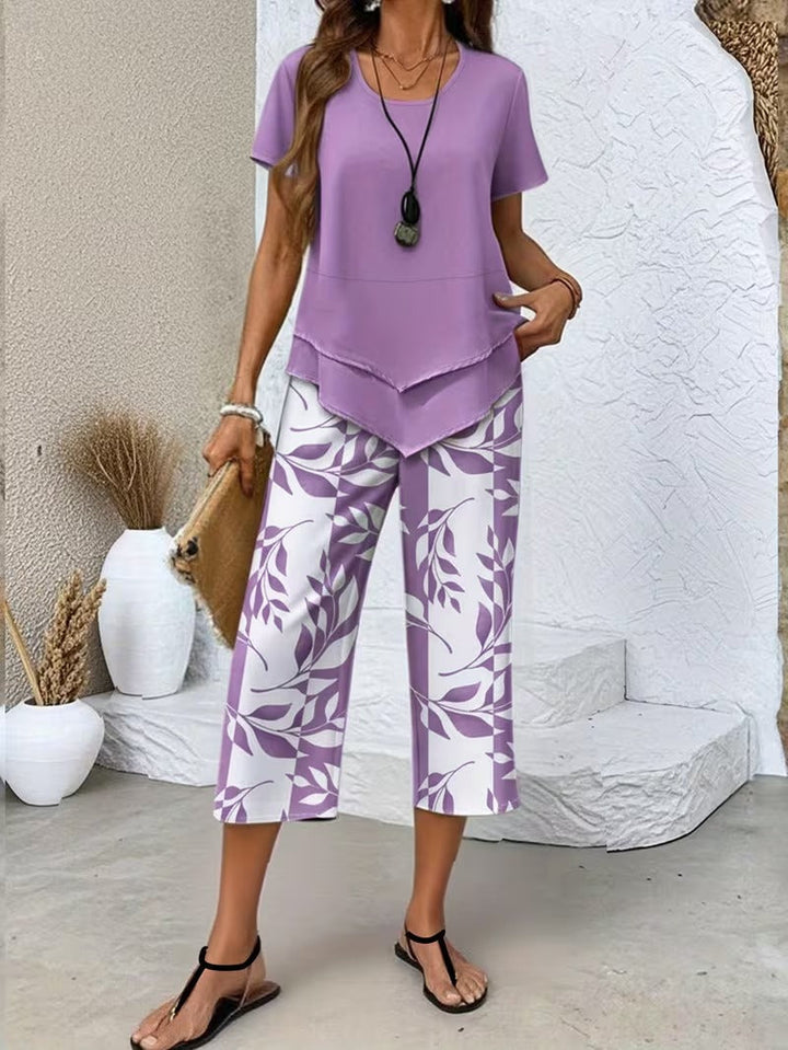 Avery™ | Casual Leaf Print Two Piece Set