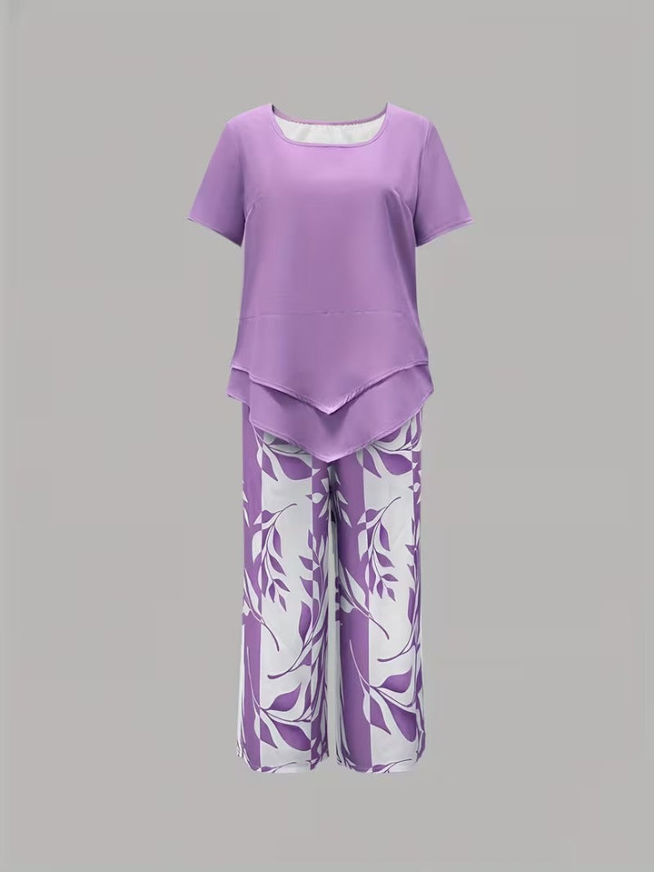 Avery™ | Casual Leaf Print Two Piece Set