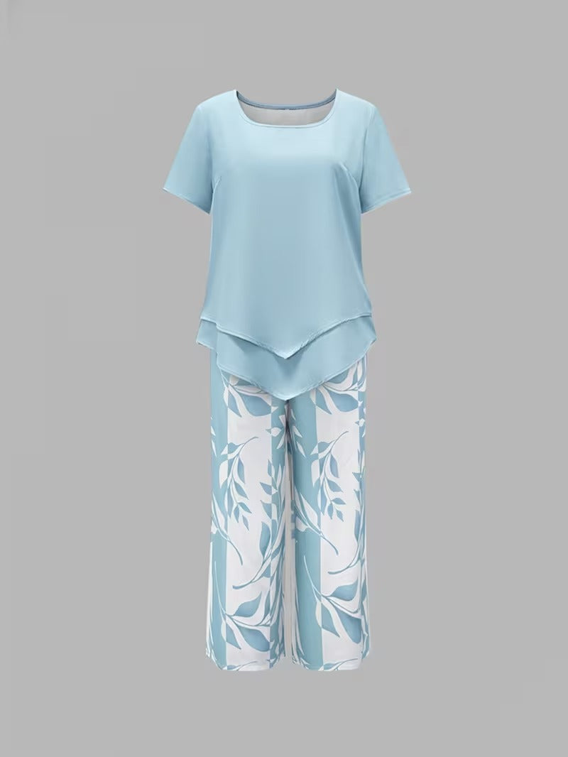 Avery™ | Casual Leaf Print Two Piece Set