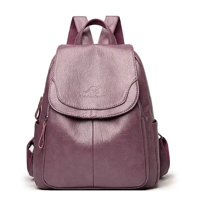 Maya | Anti-Theft Leather Backpack