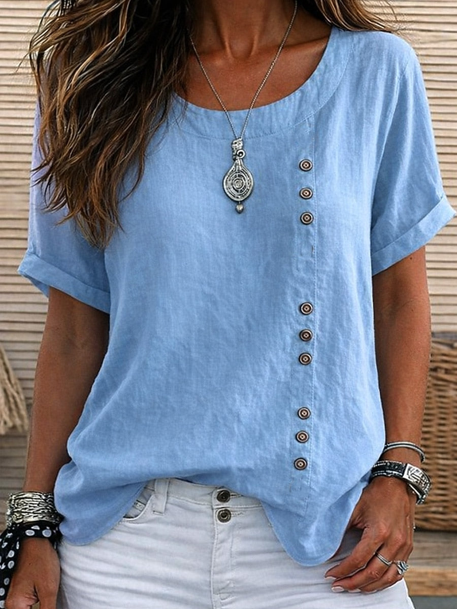 Cleo | 100% Button Cotton Top