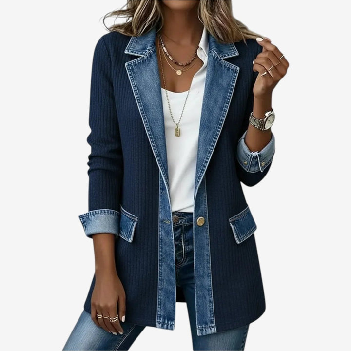 Relaxed Denim Jacket – Navy Blue