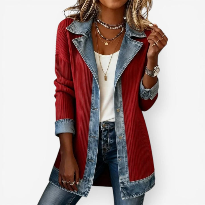 Relaxed Denim Jacket – Red