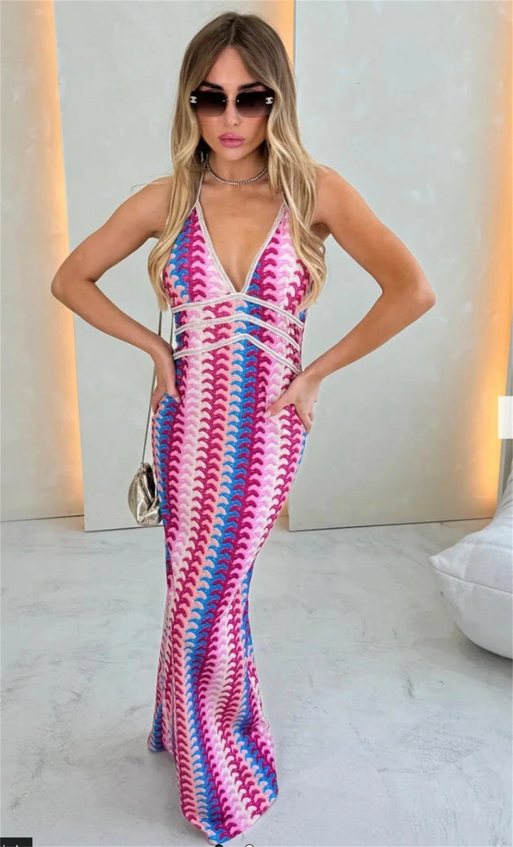 Iris™ | Women's Wedding Guest Crochet Draped Dress for Beach Wedding