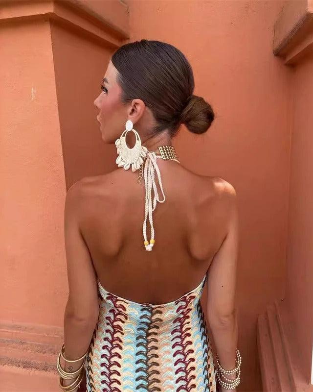 Iris™ | Women's Wedding Guest Crochet Draped Dress for Beach Wedding