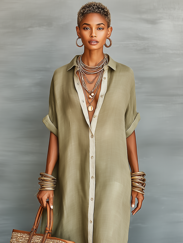 Aileen | Linen Blend Short-sleeved Shirt