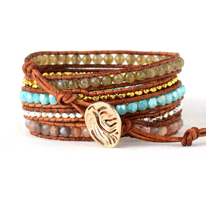Molly | Agate & Labradorite Beaded Wrap