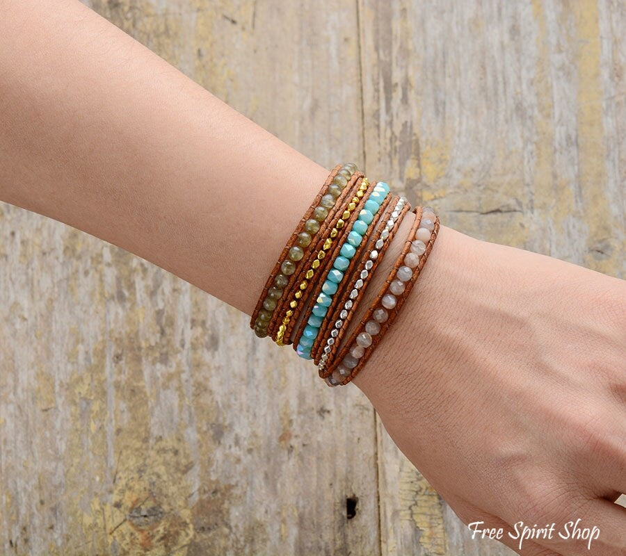 Molly | Agate & Labradorite Beaded Wrap