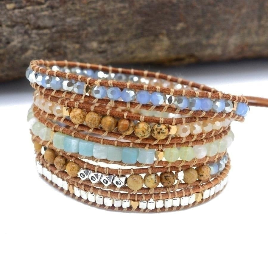 Kit | Amazonite & Jasper Leather Wrap