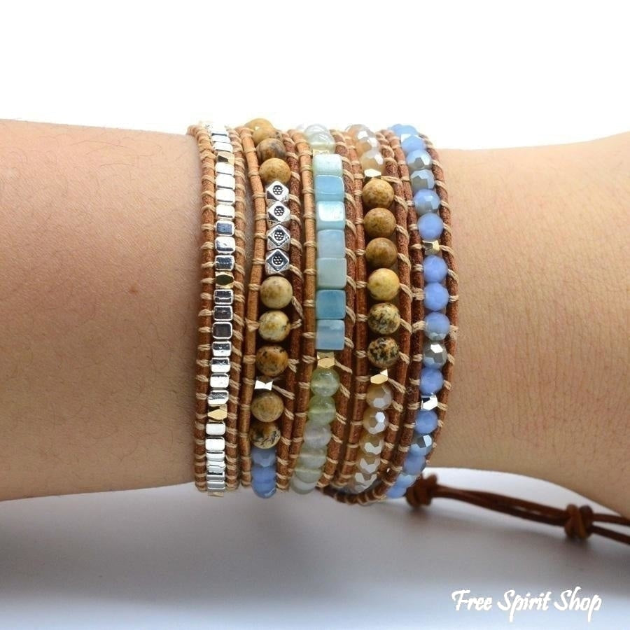 Kit | Amazonite & Jasper Leather Wrap