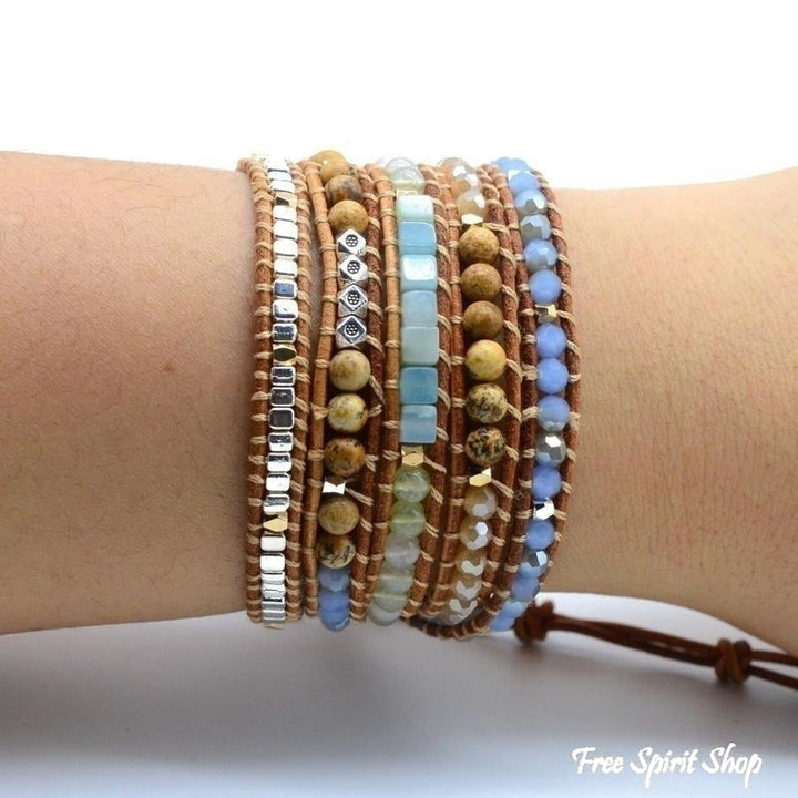 Kit | Amazonite & Jasper Leather Wrap