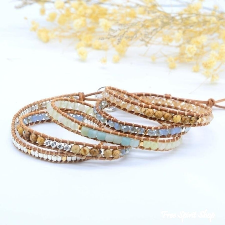 Kit | Amazonite & Jasper Leather Wrap