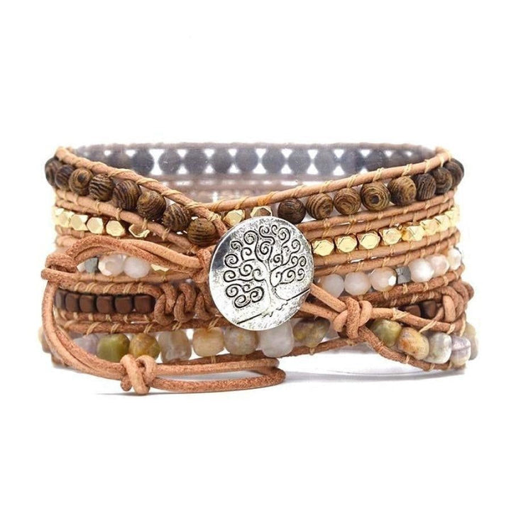 Dahlia | Ammonite Fossil, Sunstone and Wood